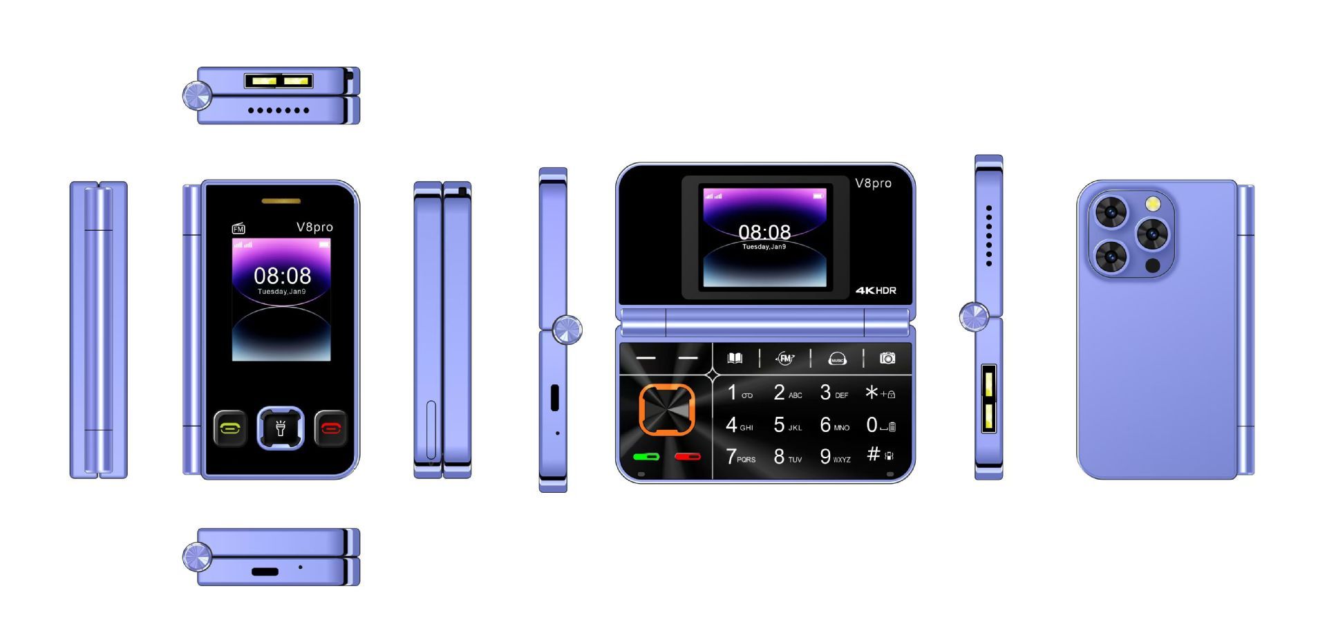 Dual Screen Klappbares Flip-Funktions-Handy