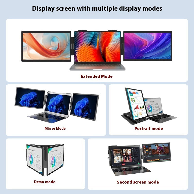 14-Zoll-Laptop mit tragbarem Dual-Screen-Monitor