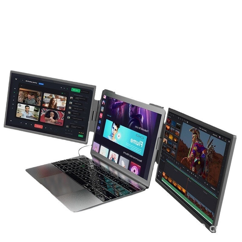 14-Zoll-Laptop mit tragbarem Dual-Screen-Monitor